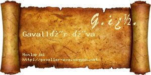 Gavallér Éva névjegykártya